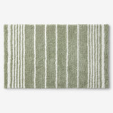 Plush Spa Stripe Bath Rug - Dark Willow, 17 in. x 24 in.