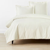 Classic Cool Cotton Percale Bed Duvet Cover - Cream, King/Cal King