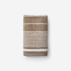 Plush Spa Stripe Hand Towel - Light Mocha