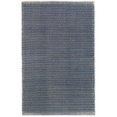 Herringbone Handwoven Cotton Rug - Navy, 8' x 10'