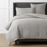 Premium Breathable Washed Linen Solid Duvet Cover - Light Gray, King/Cal King