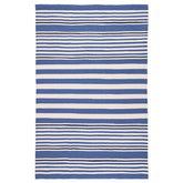 Rugby Stripe Denim Handwoven Indoor/Outdoor Rug - Denim, 8' x 10'