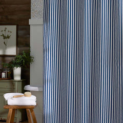 Mini-Prints Garment Washed Cotton Percale Shower Curtain - Milos