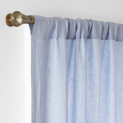 Linen Window Curtain - Ice Blue, 63 in.