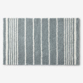 Plush Spa Stripe Bath Rug - Dark Seaspray, 17 in. x 24 in.