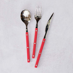 Pastello Flatware, Set of 3 - Red