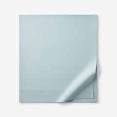 Solid Garment Washed Cotton Percale Flat Bed Sheet - Cloud Blue, Full