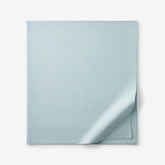 Solid Garment Washed Cotton Percale Flat Bed Sheet - Cloud Blue, Twin/Twin XL