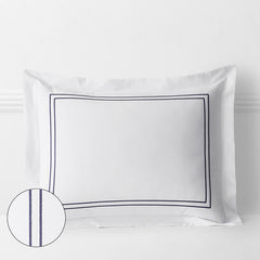 Dorset Stripe Luxe Smooth Egyptian Cotton Sateen Sham - Blue, Standard
