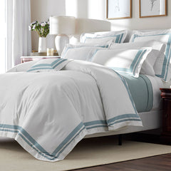 Double Border Premium Smooth Supima® Cotton Wrinkle-Free Sateen Sham - Cloud, Euro