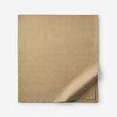 Solid Garment Washed Cotton Percale Flat Bed Sheet - Wheat, Full
