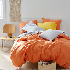 T-Shirt Soft Jersey Knit Comforter Set - Orange, Twin/Twin XL
