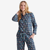 Printed Voile Women's Pajama Set - Hawthorne, XS