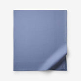 Solid Garment Washed Cotton Percale Flat Bed Sheet - Denim Blue, Twin/Twin XL