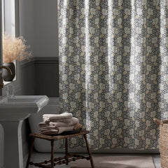 Tapestry Floral Garment Washed Cotton Percale Shower Curtain - Ivory Multi