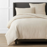 Premium Breathable Washed Linen Solid Duvet Cover - Parchment, King/Cal King