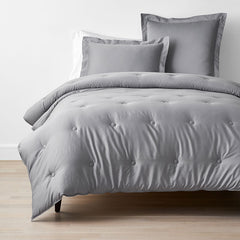 Classic Smooth Rayon Made From Bamboo Sateen Comforter - Pebble Gray, King/Cal King
