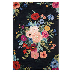 Les Fleur Wool Rug - Black Multi, 2' 3" x 3' 9"