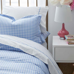 Gingham Classic Cool Organic Cotton Percale Comforter Set - Light Blue, Twin/Twin XL
