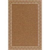 Wave Border Outdoor Rug - Natural, 4' 1" x 6'