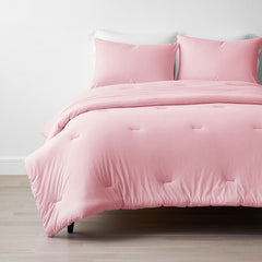T-Shirt Soft Jersey Knit Comforter Set - Pink, King/Cal King