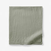 Premium Breathable Washed Linen Solid Flat Bed Sheet - Moss Green, King/Cal King