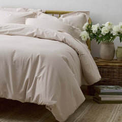 Solid Garment Washed Cotton Percale Bed Sheet Set - Buff, Queen