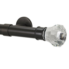 Facets Finial and 1" diameter Rod Set - Oil Rubbed Bronze, 48"