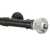 Facets Finial and 1" diameter Rod Set - Oil Rubbed Bronze, 48"