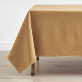 Solid Fringe Tablecloth - Amber, 70 in. x 90 in.
