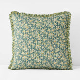 Suhana Reversible Ruffle Quilted Sham - Green, Euro