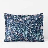 Julienne Classic Cool Cotton Percale Reversible Sham - Mini Floral Navy, King