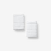 Textured Stripe Washcloths, Set of 2 - White