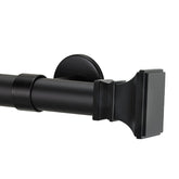 Flared Square Finial and 1" diameter Rod Set - Black, 96"