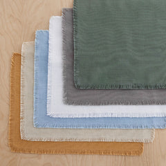 Solid Fringe Placemats, Set of 4 - White