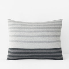 T-Shirt Soft Jersey Knit Stripe Yarn-Dyed Sham - Gray Multi, King