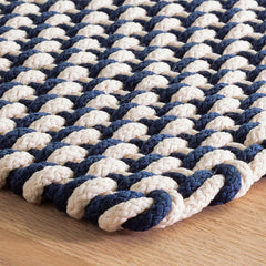 Two-Tone Handwoven Rope Doormat - Navy/Ivory, 2' x 3'