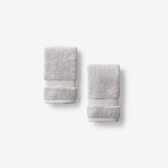 Sterling Supima® Cotton Washcloths, Set of 2 - Silver Mist
