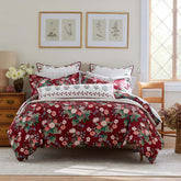 Dahlia Classic Cool Cotton Percale Duvet Cover - Dark Red, Twin/Twin XL