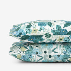 Garden Party Classic Cool Cotton Percale Pillowcase Set - Teal, King