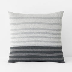 T-Shirt Soft Jersey Knit Stripe Yarn-Dyed Sham - Gray Multi, Euro