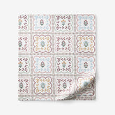 Lottie Classic Cool Cotton Percale Flat Bed Sheet - Ivory Multi, Queen