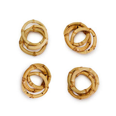 Bamboo Napkin Rings, Set of 4 - Natural