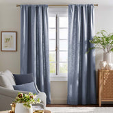 Texture Window Curtain - Dusty Blue, 96 in.