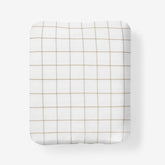 Tailored Stripes and Plaids Classic Cool Cotton Percale Fitted Bed Sheet - Block Plaid Wheat, King