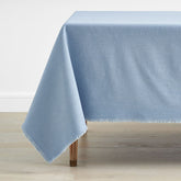Solid Fringe Tablecloth - Pale Blue, 70 in. x 90 in.