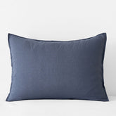 Premium Breathable Washed Linen Solid Sham - Denim Blue, King