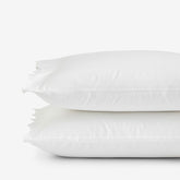 Embroidered Scallop Classic Smooth Sateen Solid Pillowcase Set - White, King