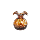 Hibiscus Glass Fluted Vases - Brown, Small
