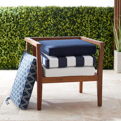 Replacement Boxed Edge Chair Cushion - Navy, 20 in. x 20 in.